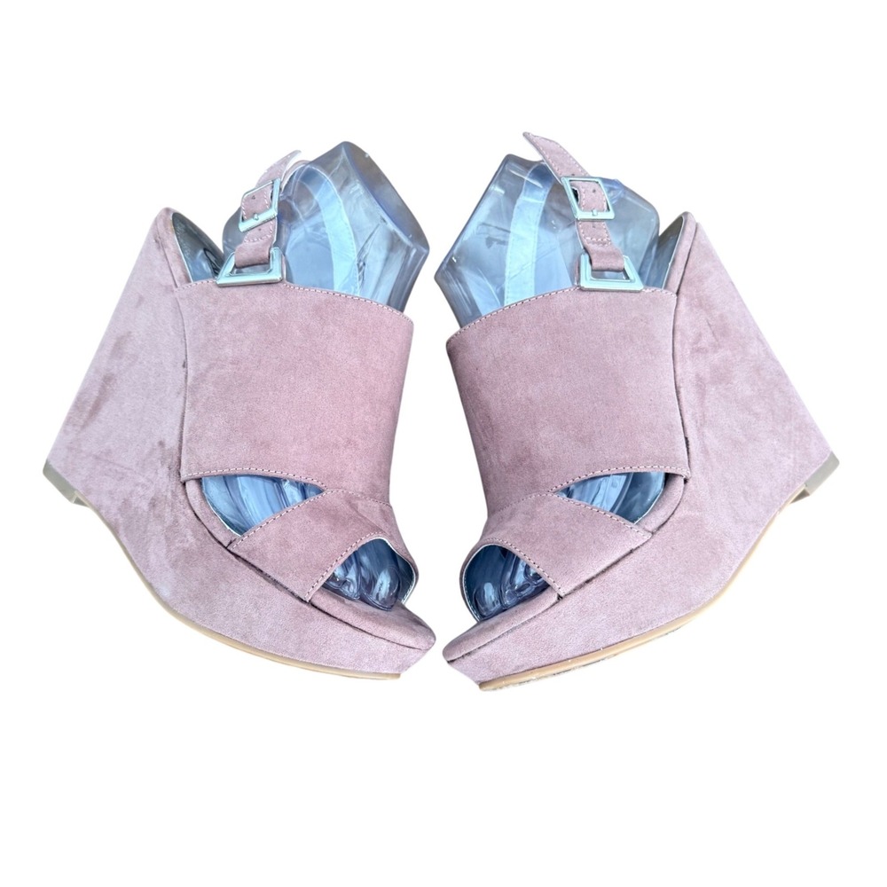 Carlos by Carlos Santana Womens Dusty Rose Faux Suede Platform Wedge Size 8 - Picture 3 of 7
